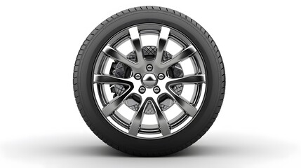Obraz premium Sleek Alloy Wheel with High-Performance Tire Design