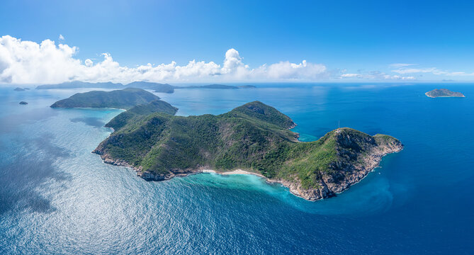 Con Dao lighthouse, Viet Nam, the panorama Con Dao Islands.