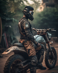 Cyberpunk Armor on Indian Cyborg Man, Gritty Aesthetic