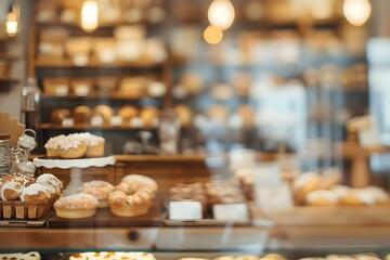 Fototapeta premium Blurred bakery shop