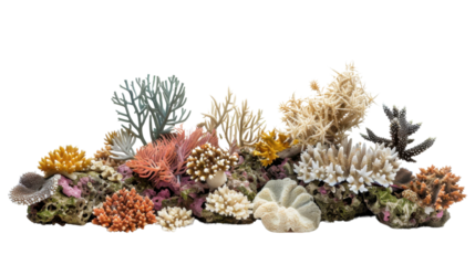 Coral reef on transparent background