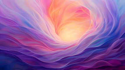 A stunning abstract artwork featuring swirling colors of purple and orange, creating a dreamy and vibrant atmosphere.