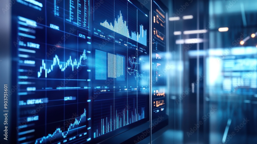 Poster Digital Display with Data Charts and Graphs
