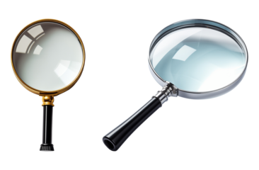 Set of magnifying glass. Isolated on a transparent background.