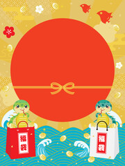 巳年の福袋セールの背景イラスト