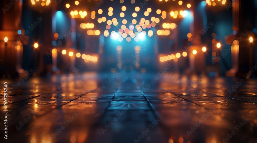 Poster abstract bokeh lights background.