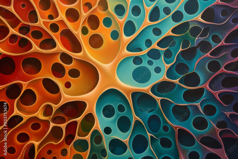 Aufkleber vibrant abstract artwork showcasing intricate organic patterns and dynamic color transitions, perfec