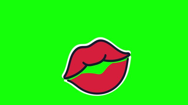 Animation kiss with lips