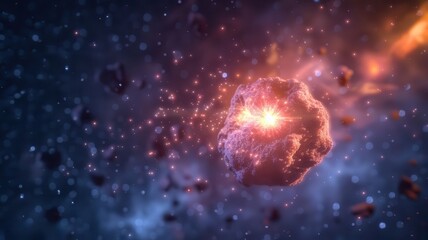 Fototapeta premium A stunning cosmic scene depicting a vibrant explosion in space, showcasing the beauty of the universe and celestial phenomena.