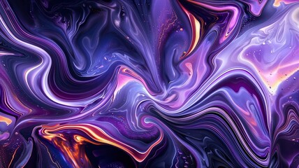 Obraz premium Vibrant abstract artwork featuring swirling colors of purple, pink, and orange, perfect for backgrounds and modern design projects.