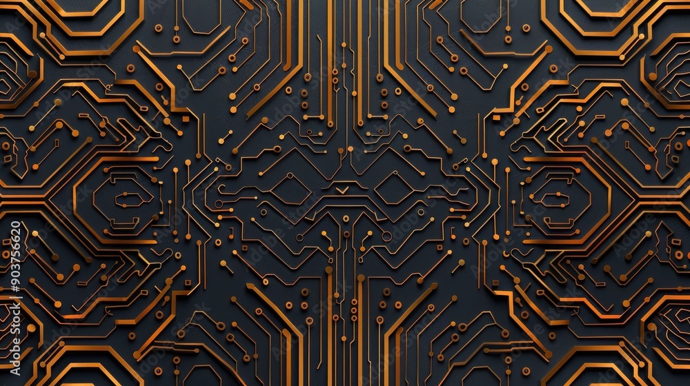 Poster highly detailed depicting an intricate cognitive circuit pattern with abstract brain like neural con
