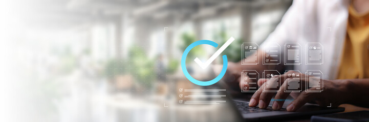 Document management system DMS and standard quality control, ISO certified document concept....