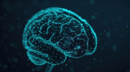 Fototapeta premium Futuristic of a brain inspired technology with glowing nodes and interconnected lines representing the complex neural network and data processing within the mind