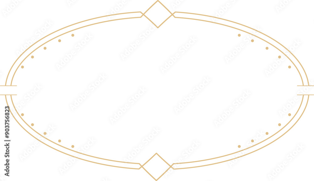 Poster golden celestial minimal esoteric frame, thin line border, mystyc linear decoration