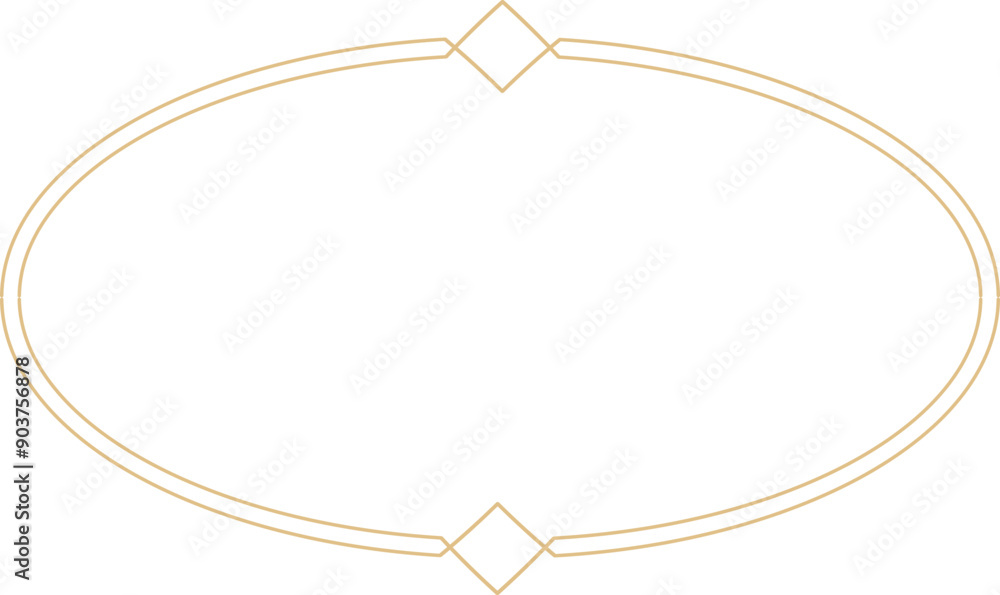 Poster golden celestial minimal esoteric frame, thin line border, mystyc linear decoration