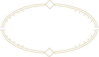 Golden celestial minimal esoteric frame, thin line border, mystyc linear decoration