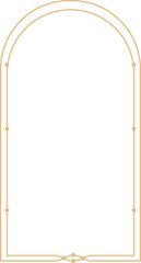 Golden celestial minimal esoteric frame, thin line border, mystyc linear decoration
