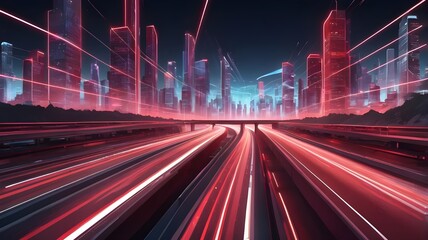 night, traffic, light, highway, road, city, car, street, speed, motion, lights, cars, urban, transportation, travel, motorway, fast, vehicle, transport, red, cityscape, dark, blur, abstract, drive