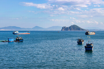 Hon Nua island in Vung Ro bay below Ca pass, Phu Yen, Vietnam