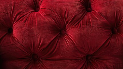 Red velvet fabric with button tufting. Great for design projects, website backgrounds, or product mockups.