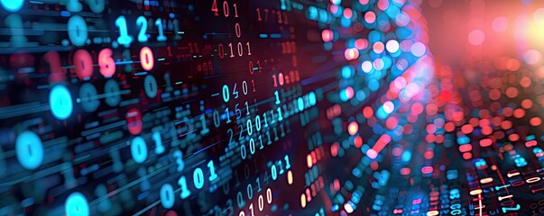 Obraz premium Futuristic Binary Data Visualization