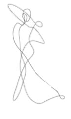a woman in a chic dress, a hand drawing, a sketch of a girl