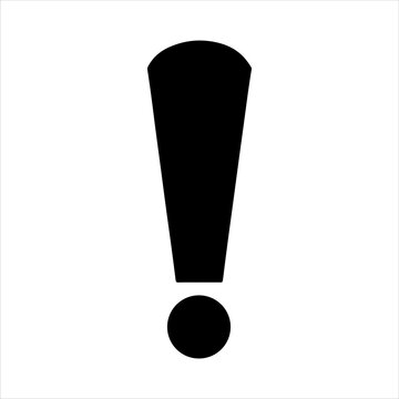 recommend clip art: Black exclamation mark silhouette on white background. Exclamation mark icon sign illustration design.