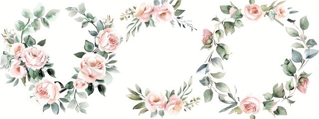 Delicate Floral Wreaths with Pastel Roses