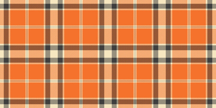 Knot tartan fabric check, stripe pattern vector texture. Glen seamless background textile plaid in orange and light colors.