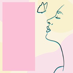 woman's face on an abstract background