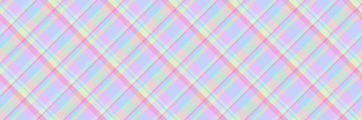 Female check tartan pattern, idea seamless texture background. Back textile plaid vector fabric in light and white colors.
