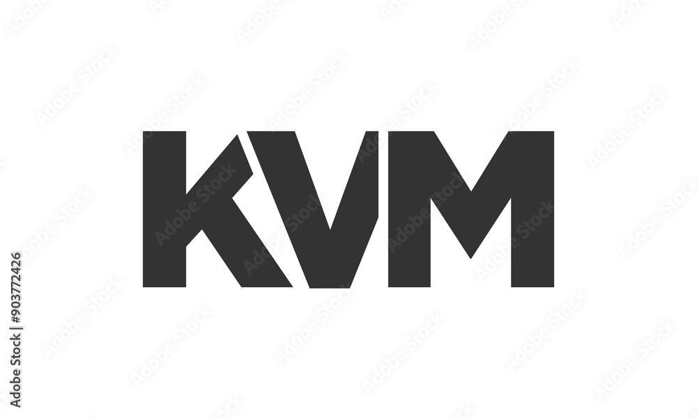 Poster kvm logo design template with strong and modern bold text. initial based vector logotype featuring s