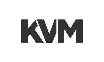 KVM logo design template with strong and modern bold text. Initial based vector logotype featuring simple and minimal typography. Trendy company identity.