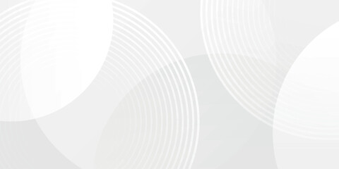 Fototapeta premium Abstract geometric white background overlapping layers on bright space with line effect decoration. Circle style concept modern graphic design element eps 10