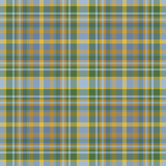 Plaid seamless pattern in green. Check fabric texture. Vector textile print.