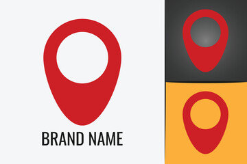 Red Maps Marker logo. Pin symbol logotype, Location icon logo