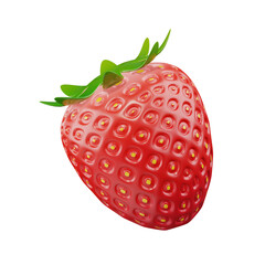 red strawberries 3d illustration