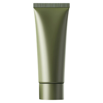 recommend clip art: Isolated matte blank olive green cosmetic tube with a green cap clipart on transparent background
