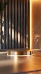 Fototapeta premium empty table with close up product display podium