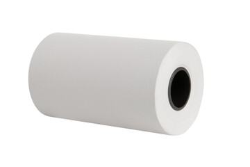 Paper tapes for cash registers. Blank tape for checks on a blank empty background.