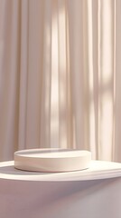 interior with light close up product display podium