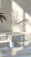 interior with light close up product display podium