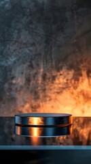 interior with light close up product display podium