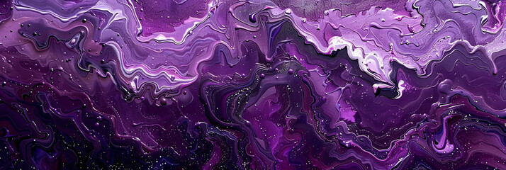 Obraz premium Cosmic Abstract Art with Purple Paint Swirls