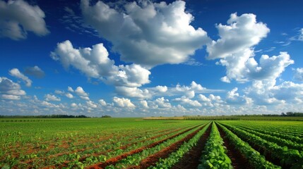 Vegetable Field - Beauty of Florida Agriculture under the Colourful Cloudy Skies