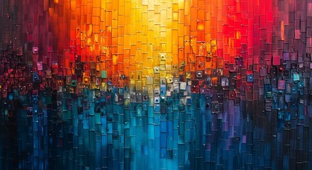 Vibrant mosaic pixelated background or pattern.