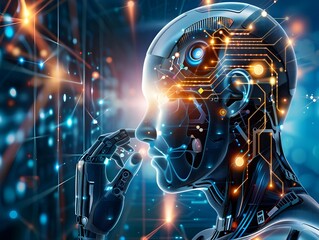 Artificial Intelligence, Robot, Cyborg, Future Technology.