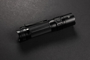 Black pocket flashlight for Everyday Carry EDC.