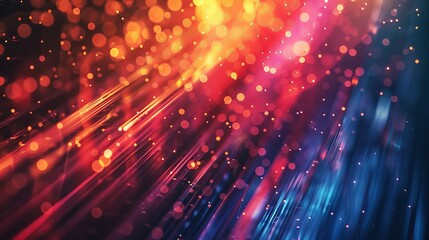 Fototapeta premium Vibrant Abstract Light Trails and Bokeh Effects in Dark Background