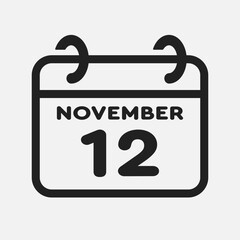 Icon page calendar day - 12 November